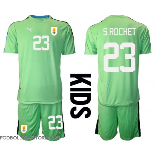 Uruguay Sergio Rochet #23 Målmand Hjemmebanesæt Børn VM 2022 Kortærmet (+ Korte bukser)